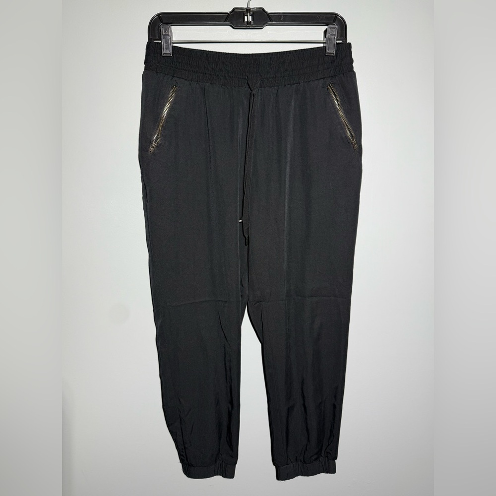 Mossimo  Black Track Pants Elastic Waist Tapered Fit